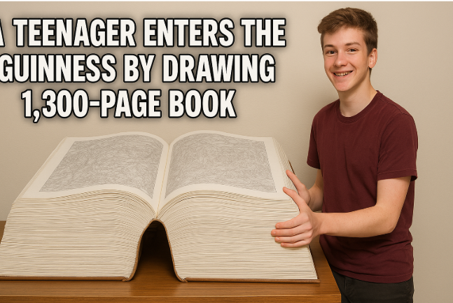 A Teenager Enters the Guinness by Drawing a 1,300-Page Book